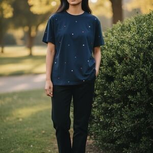 Old Navy Navy Star Print Short Sleeve Tee